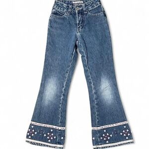 vintage y2k girls limited too flare jeans with button detailing